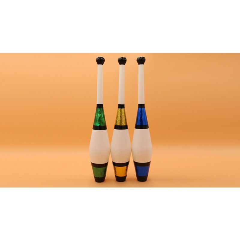Foto Juggling Set (3 Decorated Clubs) Assorted Colors by Zyko - Trick