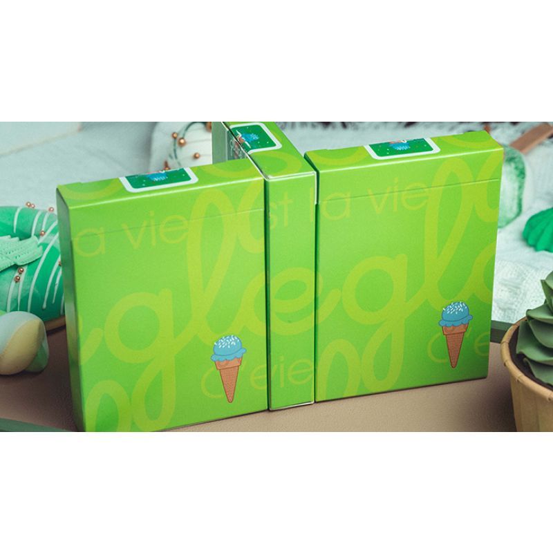 Foto Glace Playing Cards (Green) by Bacon Playing Card Company (VT)