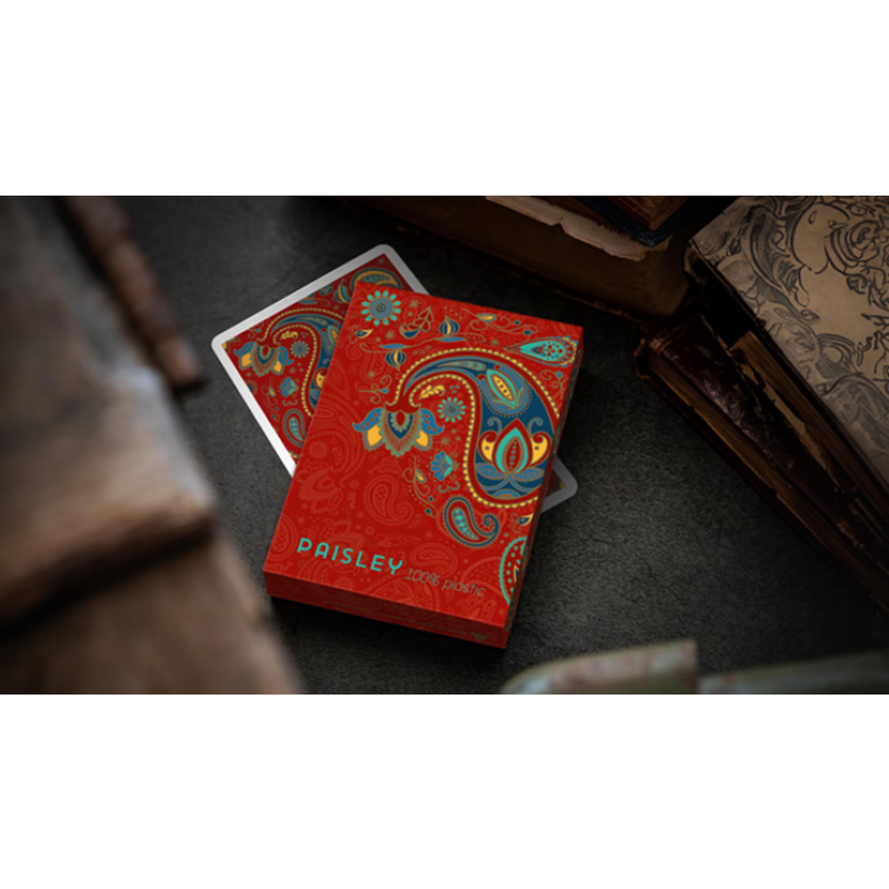 Foto Plastic Paisley Poker Red Playing Cards by Dutch Card House Company
