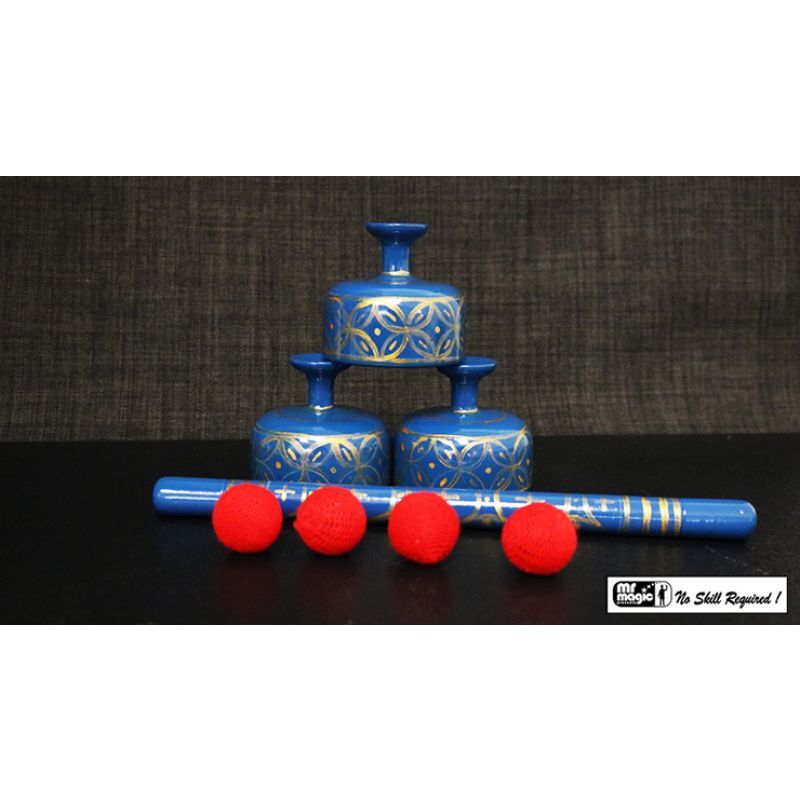 Foto Indian Street Cups with Wand (Hand painted blue) by Mr. Magic - Trick