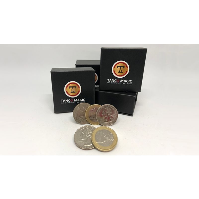 Foto Euro-Dollar Hopping Half (1 Euro and Quarter Dollar) by Tango Magic-Trick (ED004)