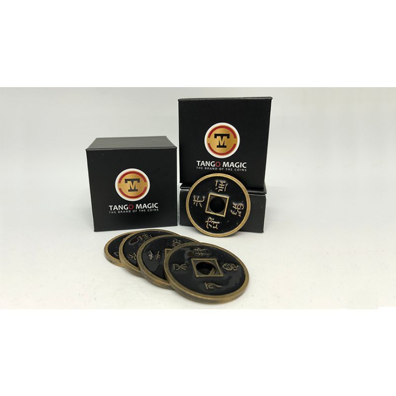 Foto Dollar Size Shell Chinese Coin (Black) by Tango Magic (CH024)
