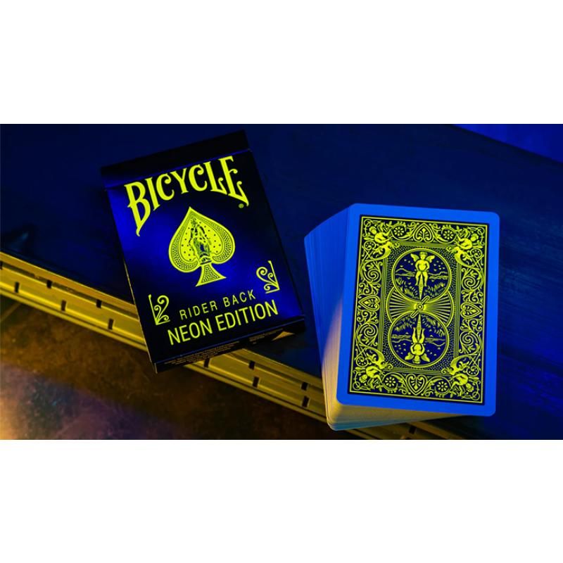 Foto Bicycle Neon Rider Back Yellow-Starburst Deck Playing Cards