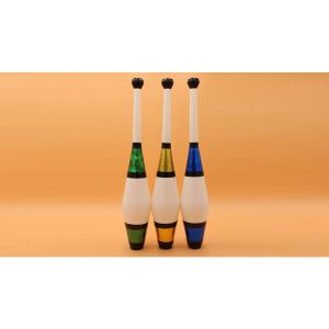 Juggling Set (3 Decorated Clubs) Assorted Colors by Zyko - Trick
