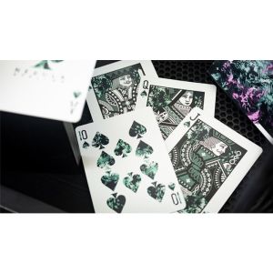 Gilded Nebula Stellar Green Playing Cards (green star) (VT)
