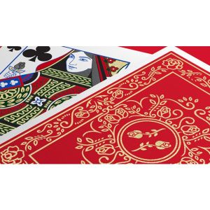 Red Roses Gold Foil Playing Cards (Fully Marked)