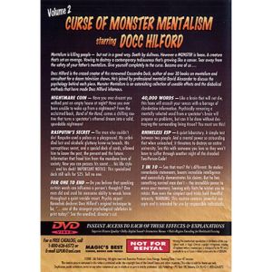 Docc Hilford:  Curse Of Monster Mentalism Volume 2 - DVD (VT)