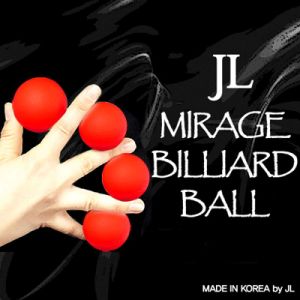 2 Inch Mirage Billiard Balls by JL (RED, 3 Balls and Shell) - Trick (VT)