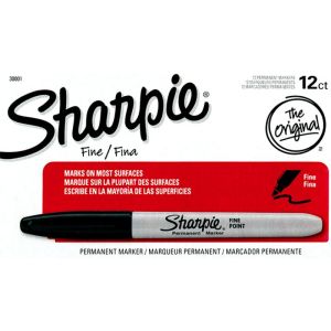 (Ungimmicked) Fine-Tip Sharpie (Black) box of 12 by Murphy's Magic Supplies - Trick