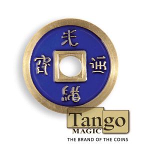 Chinese Coin (CH0021) Blue & Red by Tango Magic - Tricks