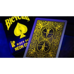 Bicycle Neon Rider Back Yellow-Starburst Deck Playing Cards