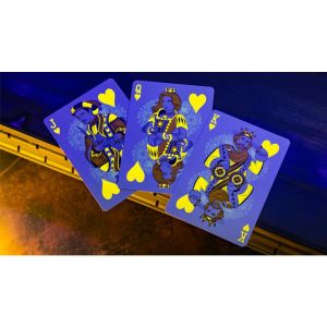 Bicycle Neon Rider Back Yellow-Starburst Deck Playing Cards